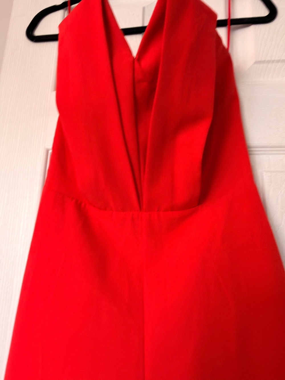 Luxxel Strapless Red V-Neck Evening Dress